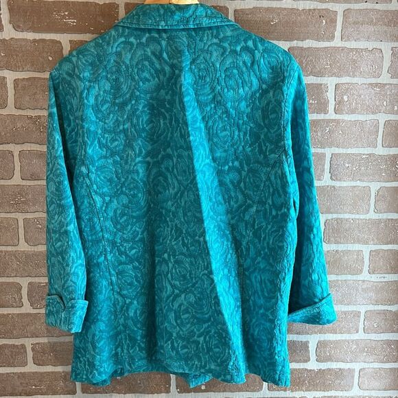 Focus Casual Life Womens Button Up Cotton Textured Jacket Size Medium - Picture 2 of 13